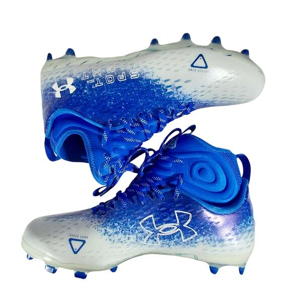 NWT@$130! UNDER ARMOUR SPOTLIGHT LUX MC 2.0! GRADIENT BLUE/WHITE, BOXED! SZ 11 - Picture 7 of 12